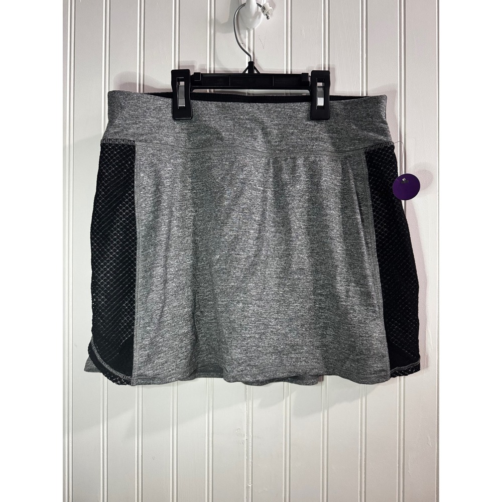 Xersion Womens Gray Heathered Athletic Skort Mesh Side Panels Size Small